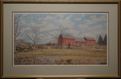 Picture of Crystal Springs Farm by James Redding with 1-inch pewter frame