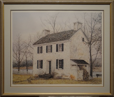 Picture of Hibbs House - Winter by James Redding with 1-inch pewter frame