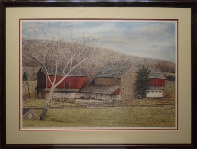 Picture of Headquarters Farm by James Redding with 1-1/2-inch walnut frame