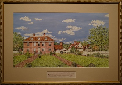 Picture of Pennsbury Manor by James Redding with 1-inch pewter frame