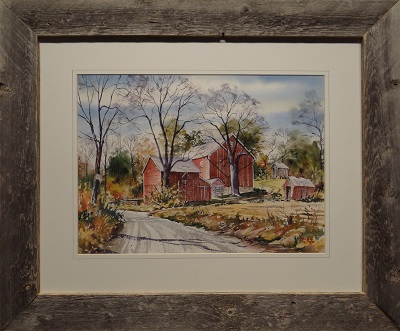 Picture of A Country Farm (Item # 3305) by Fred Bees with 2-1/4-inch barnwood frame
