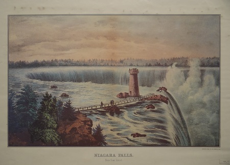 Unframed picture of Niagara Falls by Currier and Ives