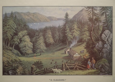 Unframed picture of A Clearing by Currier and Ives