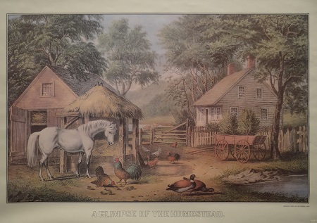 Unframed picture of A Glimpse of the Homestead by Currier and Ives