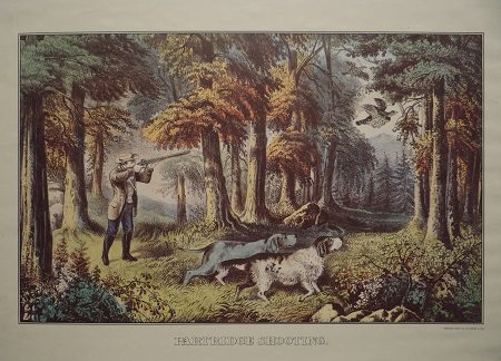 Unframed picture of Partridge Shooting by Currier and Ives