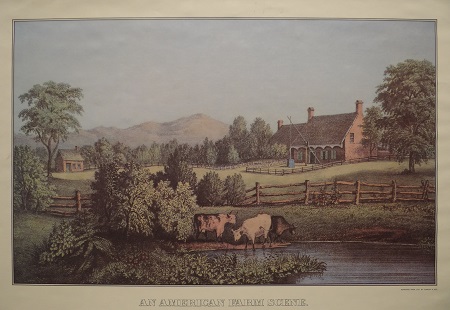 Unframed picture of An American Farm Scene by Currier and Ives