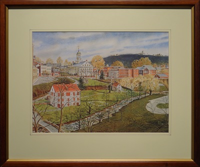 Picture of Panoramic View (Item # 1010) by Fred Bees with 1-inch walnut with gold lip frame
