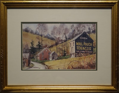 Picture of Mail Pouch Barn (Item # 3303) by Fred Bees with 1-1/2-inch gold antique frame