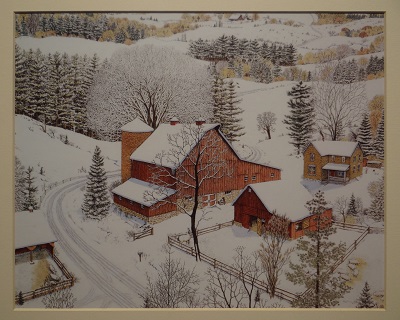 Unframed picture of (Winter Barn) by Country Artist