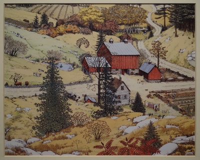Unframed picture of (Autumn Barn) by Country Artist
