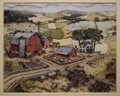 Unframed picture of (Pig Farm) by Country Artist