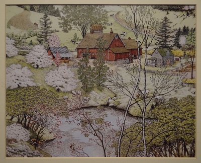 Unframed picture of (Spring Pond) by Country Artist