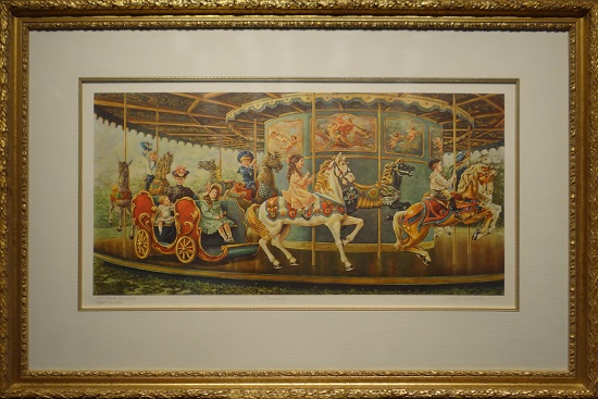 Picture of Carousel by Lee Dubin with 2-1/2-inch gold antique frame
