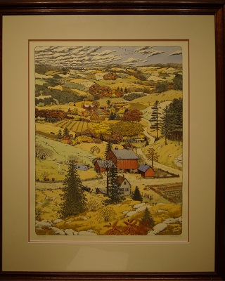 Picture of An American Autumn by Hunt Wulkowicz with 2-inch walnut frame