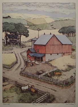 Unframed picture of Along a Country Road by Hunt Wulkowicz