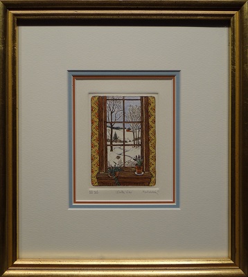 Picture of Winter View by Hunt Wulkowicz with 1/2-inch gold shiny frame