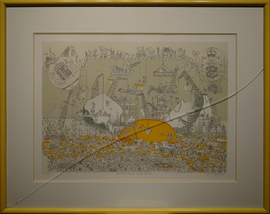 Picture of The Great Humpty Dumpty Disaster by Bruce Johnson with 1-inch yellow frame