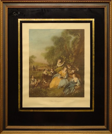 Picture of A Concert by Jean-Baptiste Pater with 1-3/4-inch black and gold frame